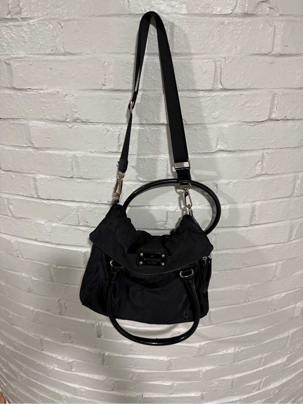 Kate Spade New York Black Nylon Leslie Satchel Bag